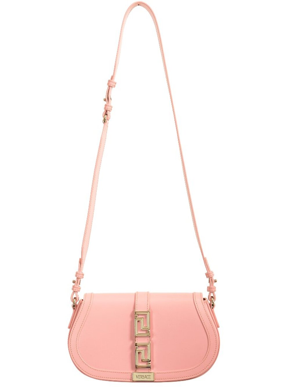 Versace Pink 100% Leather Silver "Greeca Goddess" Chain Handbag Shoulder Bag